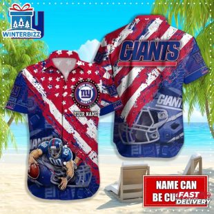 New York Giants Stars and Stripes Hawaiian Shirt