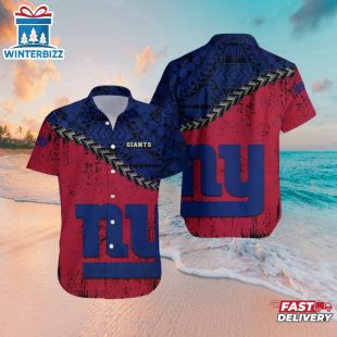 New York Giants Tribal Pride Hawaiian Shirt