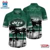 New York Jets Tropical Sunset Hawaiian Shirt