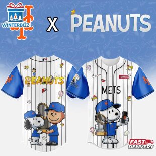New York Mets MLB x Peanuts Baseball Jersey Shirt