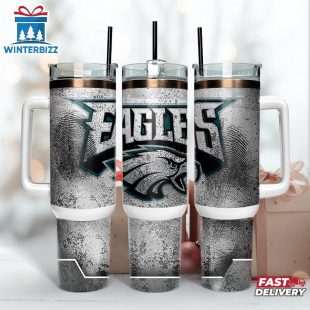 Philadelphia Eagles NFL Fingerprint Effect Tumbler 40Oz With Handle