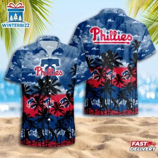 Philadelphia Phillies Team Tree Pattern Hawaiian Shirt