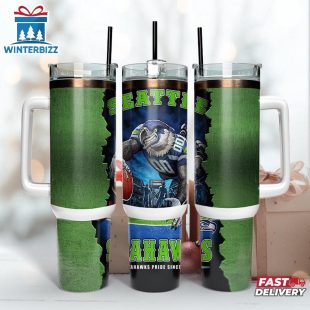 Seattle Seahawks NFL Mascot Tumbler 40Oz With Handle