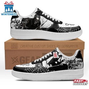 Spider-Man Noir Spider-Verse Air Force 1 Shoes Gifts For Fan