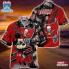 Tampa Bay Buccaneers Mickey Print Floral Hawaiian Shirt
