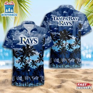 Tampa Bay Rays Team Tree Pattern Hawaiian Shirt