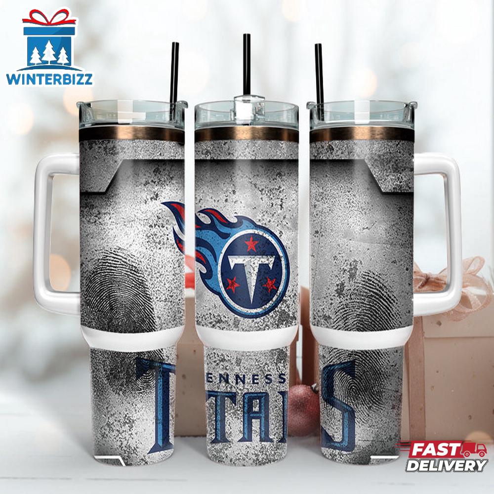 Tennessee Titans NFL Fingerprint Effect Tumbler 40Oz With Handle Tennessee Titans NFL Fingerprint Effect Tumbler 40Oz With Handle
