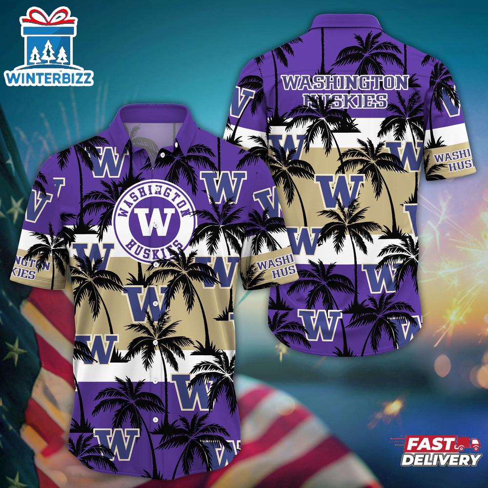 Washington Huskies Summer Aloha Hawaiian Shirt Gift For Fans Washington Huskies Summer Aloha Hawaiian Shirt Gift For Fans