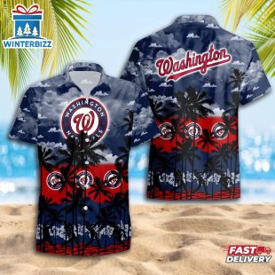 Washington Nationals Team Tree Pattern Hawaiian Shirt