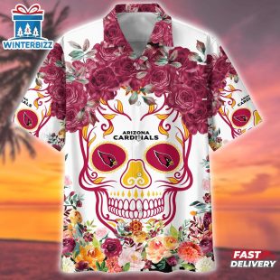 Arizona Cardinals NFL Flower Skull Hawaiian Shirt For Fans
