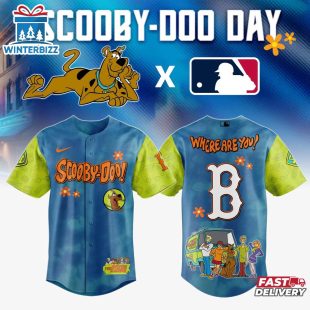Boston Red Sox MLB x Scooby Doo Cartoon Baseball Jersey Shirt