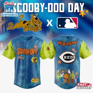 Cincinnati Reds MLB x Scooby Doo Cartoon Baseball Jersey Shirt