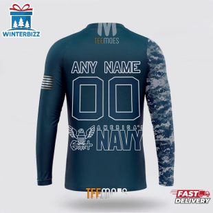 Custom Name And Number NFL Indianapolis Colts Veteran Day 3D T-Shirt
