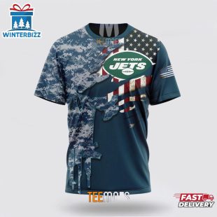 Custom Name And Number NFL New York Jets Veteran Day 3D T-Shirt