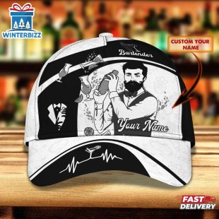 Custom Name Bartender Baseball Cap Gift For Adults