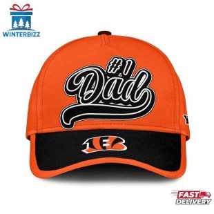 Custom Name Cincinnati Bengals #1 Dad Father's Day Classic Baseball Cap