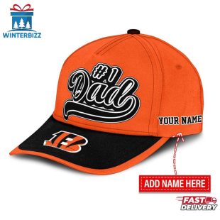 Custom Name Cincinnati Bengals #1 Dad Father's Day Classic Baseball Cap