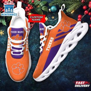 Custom Name Clemson Tigers Team Max Soul Shoes For Fans