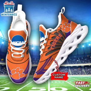 Custom Name Clemson Tigers Team Sport Max Soul Shoes For Fans