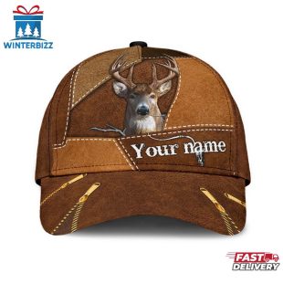Custom Name Deer Hunting 3D Baseball Cap Gift For Adults