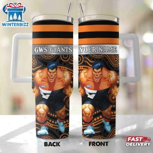 Custom Name Giants AFL Mascot Tumbler 40Oz Handle