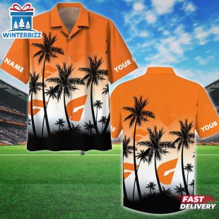 Custom Name Giants AFL Tree Pattern Hawaiian Shirts