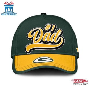 Custom Name Green Bay Packers #1 Dad Father's Day Classic Baseball Cap