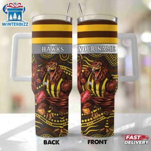 Custom Name Hawthorn Football AFL Mascot Tumbler 40Oz Handle