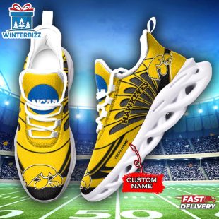 Custom Name Iowa Hawkeyes Team Sport Max Soul Shoes For Fans