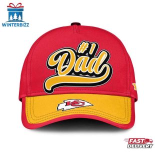 Custom Name Kansas City Chiefs #1 Dad Father's Day Classic Baseball Cap