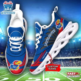 Custom Name Kansas Jayhawks Team Sport Max Soul Shoes For Fans