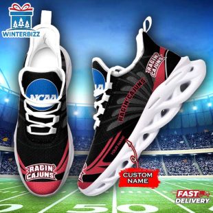 Custom Name Louisiana Ragin’ Cajuns Team Sport Max Soul Shoes For Fans