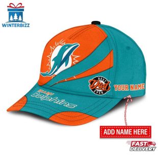 Custom Name Miami Dolphins Classic Baseball Cap Gift For Father's Day