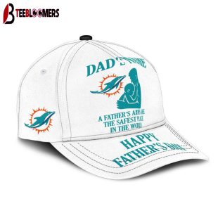 Custom Name Miami Dolphins Father's Arms Father's Day Classic Baseball Cap