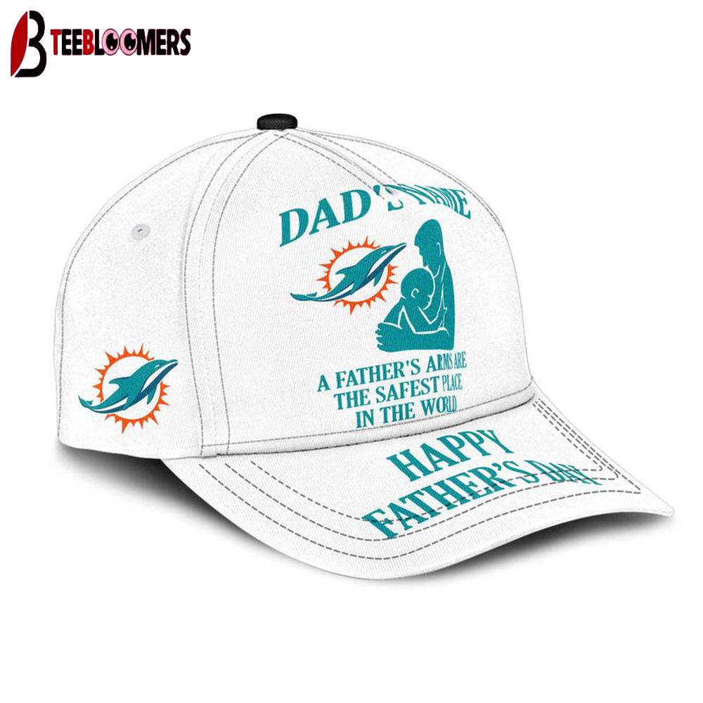 Custom Name Miami Dolphins Father's Arms Father's Day Classic Baseball Cap Custom Name Miami Dolphins Father's Arms Father's Day Classic Baseball Cap