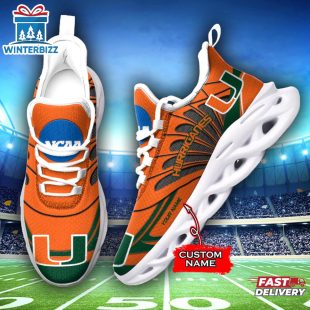 Custom Name Miami Hurricanes Team Sport Max Soul Shoes For Fans