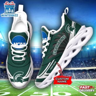 Custom Name Michigan State Spartans Team Sport Max Soul Shoes For Fans