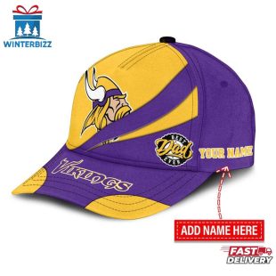 Custom Name Minnesota Vikings Classic Baseball Cap Gift For Father's Day