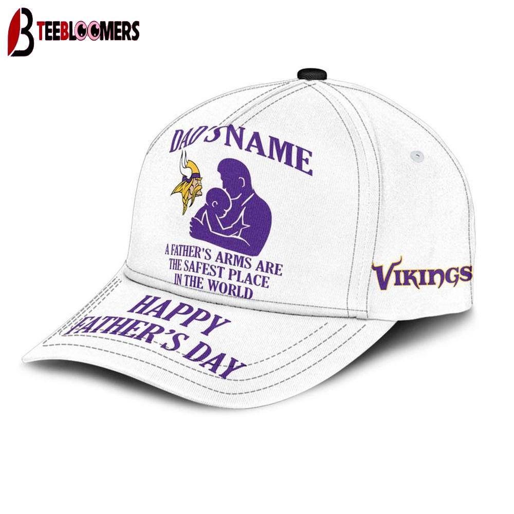 Custom Name Minnesota Vikings Father's Arms Father's Day Classic Baseball Cap Custom Name Minnesota Vikings Father's Arms Father's Day Classic Baseball Cap