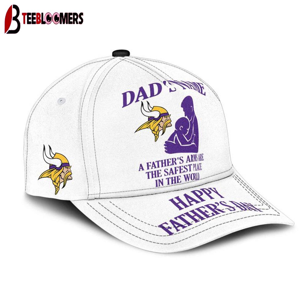 Custom Name Minnesota Vikings Father's Arms Father's Day Classic Baseball Cap Custom Name Minnesota Vikings Father's Arms Father's Day Classic Baseball Cap