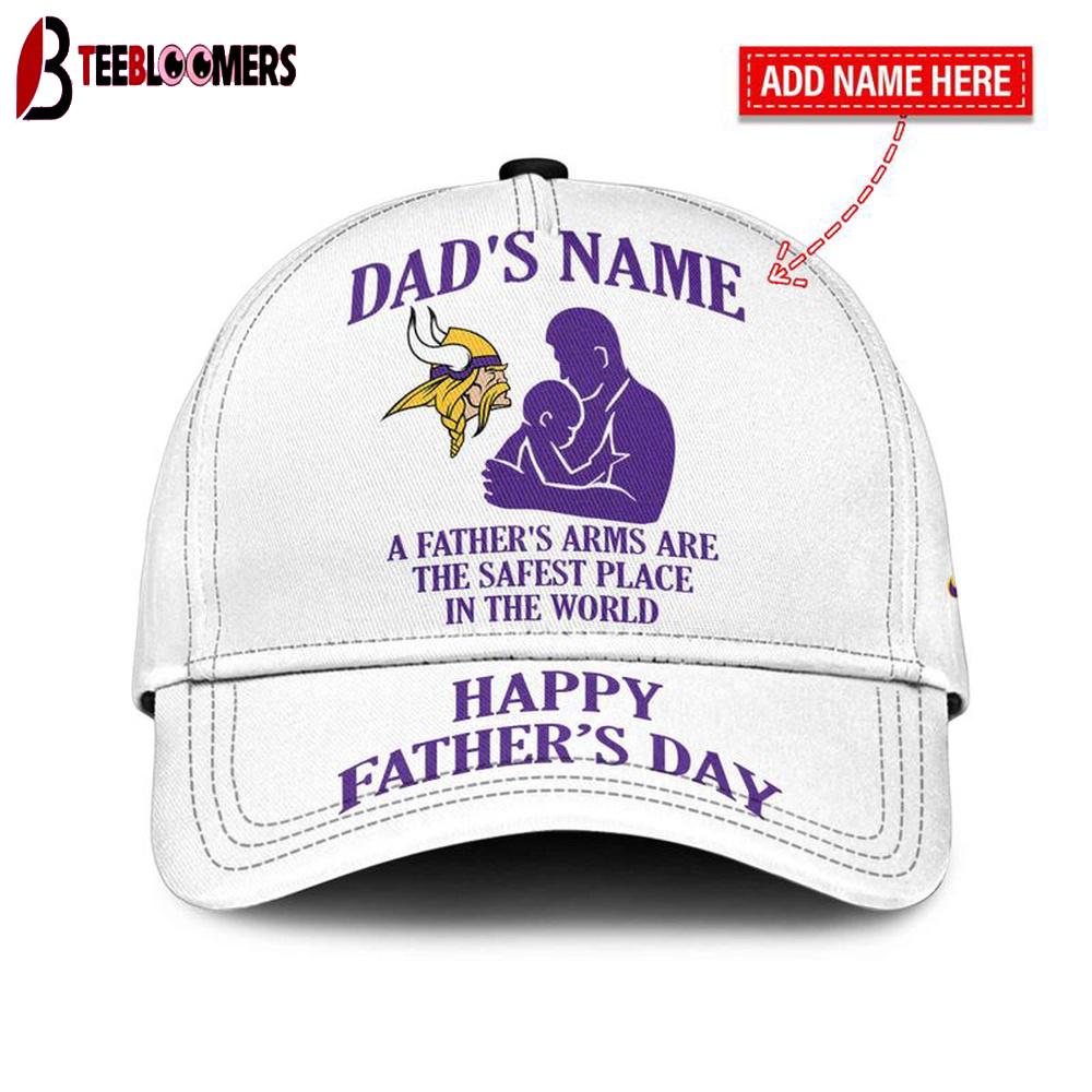 Custom Name Minnesota Vikings Father's Arms Father's Day Classic Baseball Cap Custom Name Minnesota Vikings Father's Arms Father's Day Classic Baseball Cap