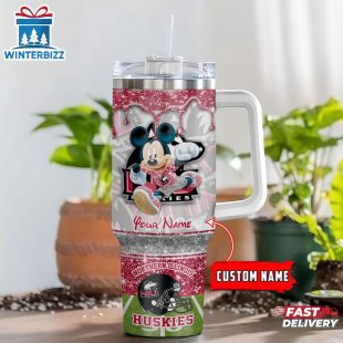 Custom Name Northern Illinois Huskies NCAA Mickey Mouse Tumbler 40Oz Handle
