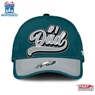 Custom Name Philadelphia Eagles #1 Dad Father's Day Classic Baseball Cap