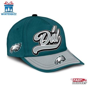 Custom Name Philadelphia Eagles #1 Dad Father's Day Classic Baseball Cap