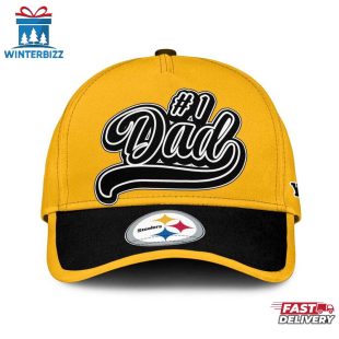 Custom Name Pittsburgh Steelers #1 Dad Father's Day Classic Baseball Cap
