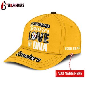 Custom Name Pittsburgh Steelers STEP FATHER Classic Baseball Cap Gift For Father's Day