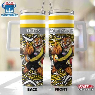 Custom Name Richmond AFL Mascot Tumbler 40Oz Handle