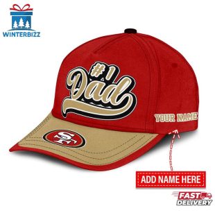 Custom Name San Francisco 49ers #1 Dad Father's Day Classic Baseball Cap