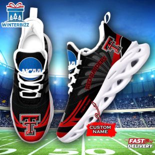 Custom Name Texas Tech Red Raiders Team Sport Max Soul Shoes For Fans