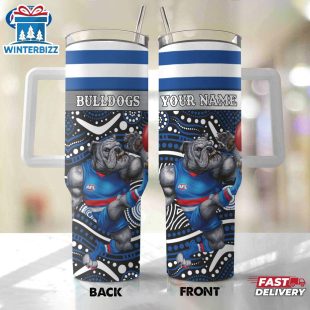 Custom Name Western Bulldogs AFL Mascot Tumbler 40Oz Handle